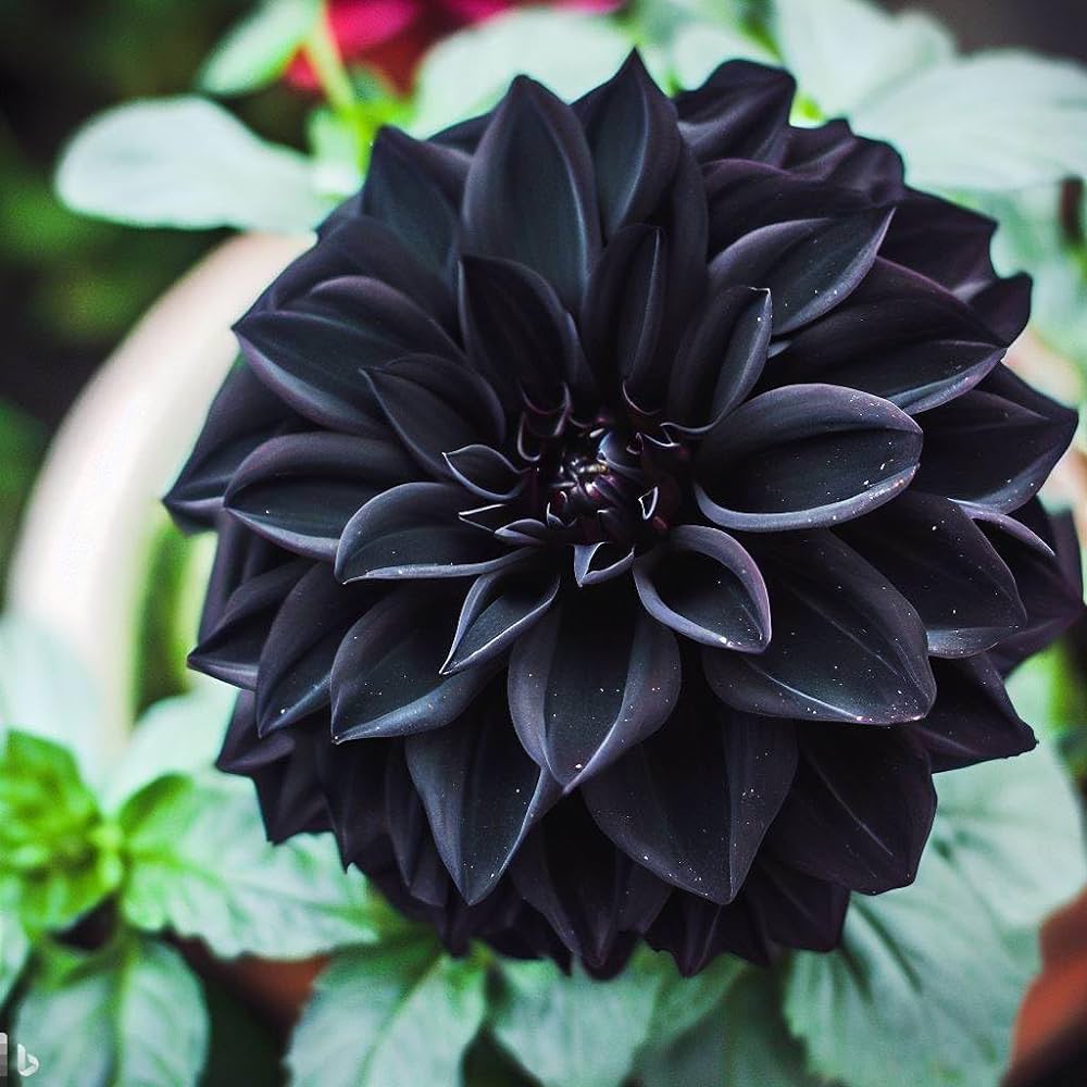 Black Pompon Dahlia Flower Seeds – Heirloom Non-GMO Seeds for Planting, High Germination Organic Garden Blooms