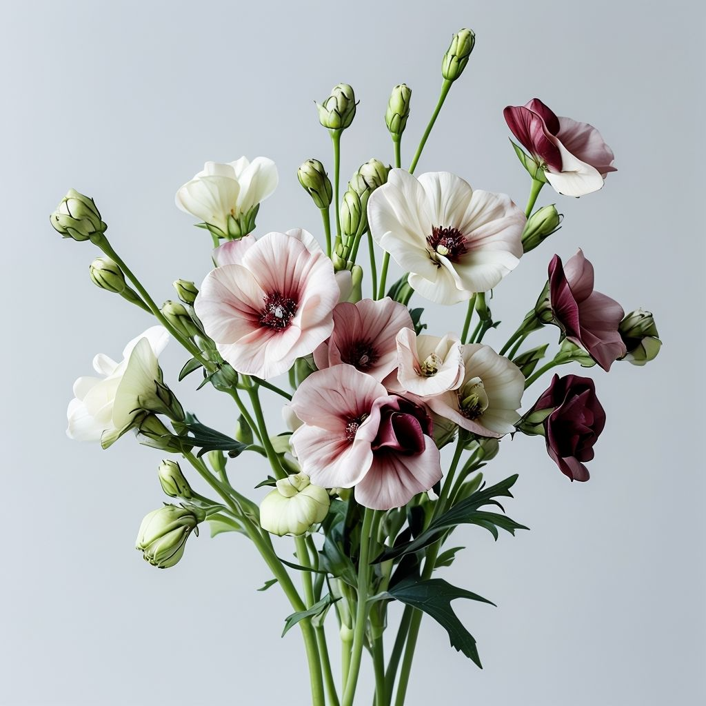 White & Maroon Eustoma (Lisianthus) Flower Seeds for Planting - Heirloom, NON-GMO Seeds