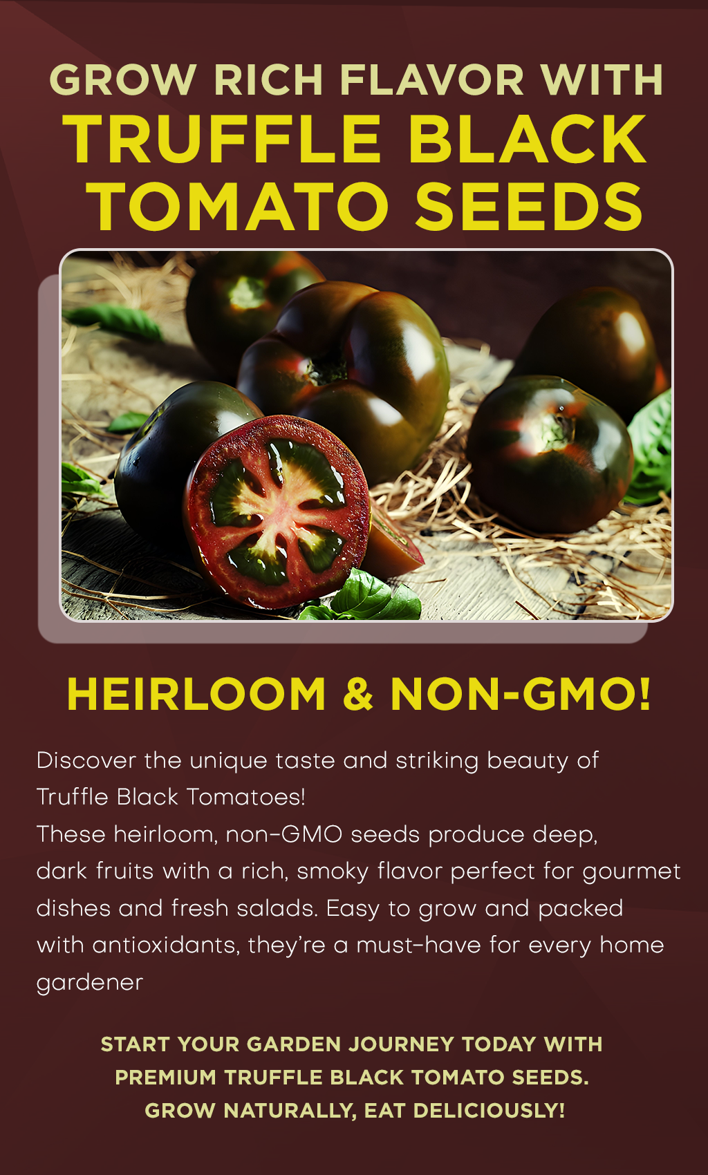 Experience the Richness of Truffle Black Tomatoes – Heirloom Seeds for Gourmet Gardens