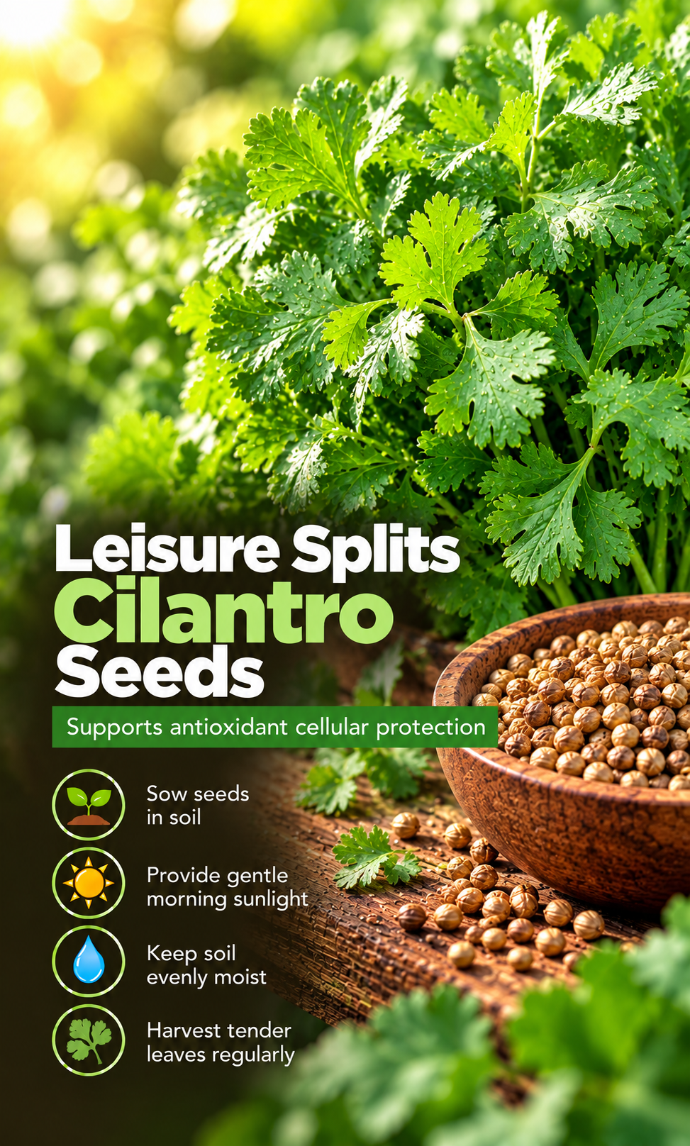 Grow Freshness, Harvest Happiness: Organic Leisure Splits Cilantro Seeds for a Flavorful Summer Garden
