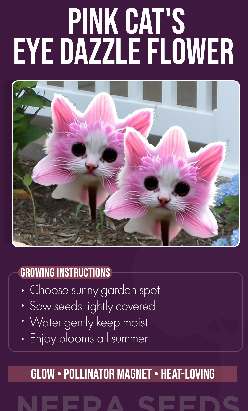 Let Your Garden Bloom with Wonder: Grow Cute Pink Cat's Eye Dazzle Flowers This Summer