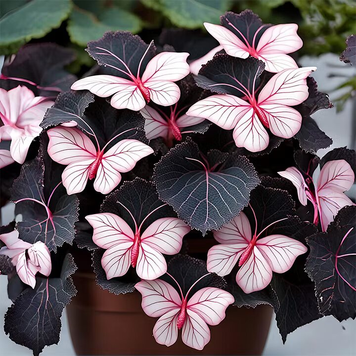 Moonlight Butterfly Begonia Pink/White Seeds – Heirloom Non-GMO, Organic Garden Seeds