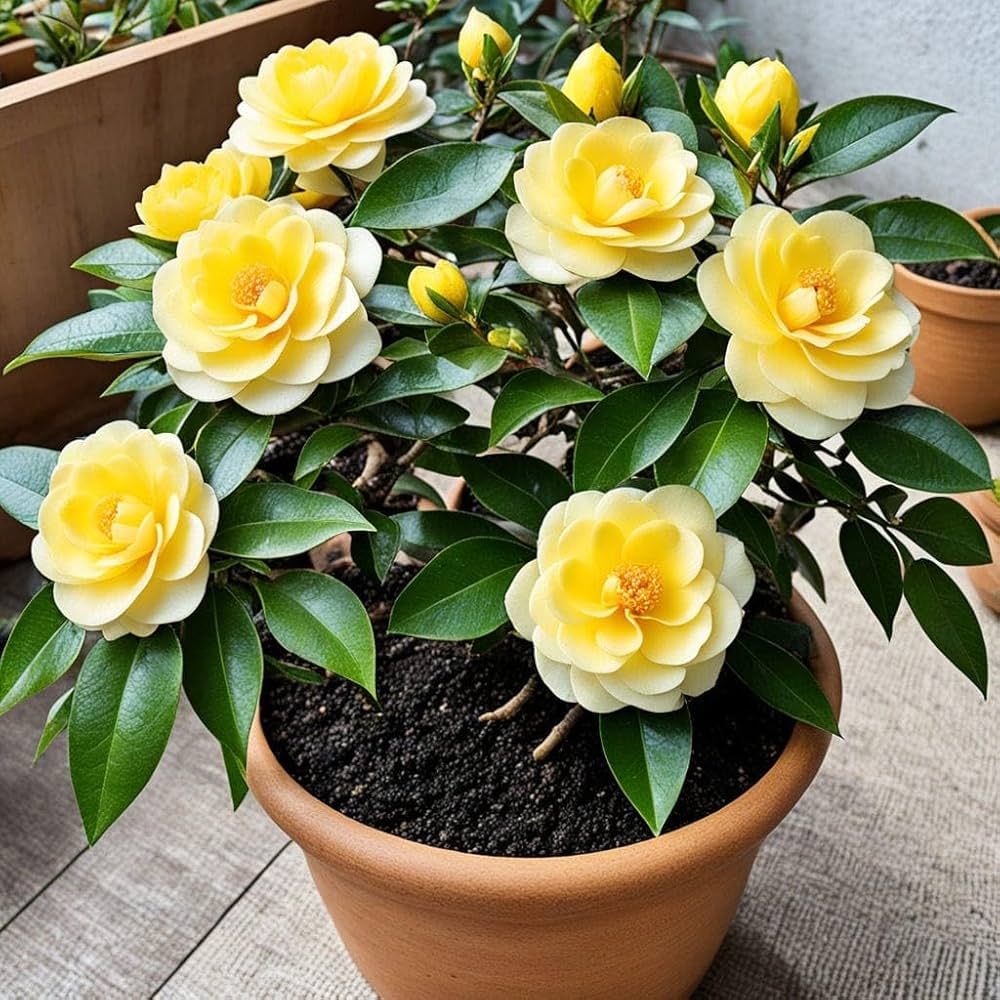 Camellia Light Yellow Flower Seeds for Planting - 100 pcs