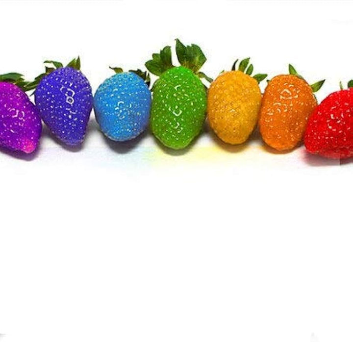 Rainbow Strawberry Frugtfrø - Dyrk unikke, farverige jordbær i din have 100 stk.