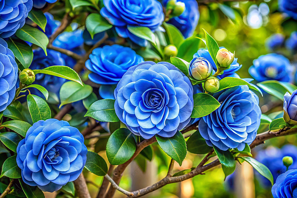 Camellia Blue Flower Seeds for Planting 100 pcs