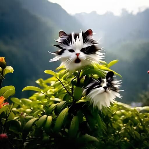 Black long ears Cat&