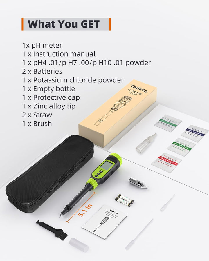 Digital Soil pH Meter – LCD Display with Sensitive Probe & Zinc Alloy Tip, Garden & Lawn Tester with 2 Batteries