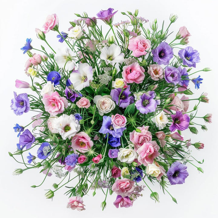 Blandede Lisianthus Safir Blomsterfrø til udplantning - 100 stk