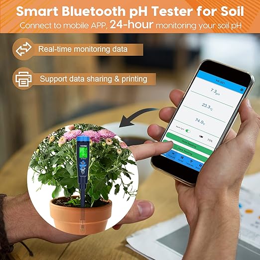 Professional Soil pH Tester for Indoor & Outdoor Plants, Garden, Lawn, Greenhouse, and Farming