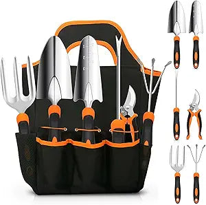 Heavy-Duty Stainless Steel Gardening Tool Set – Non-Slip Rubber Grip, Tote Bag, and Outdoor Hand Tools – Perfect Gift for Women