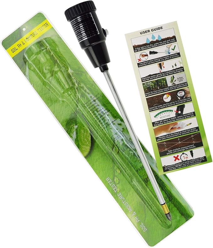Soil pH & Moisture Meter – 295mm Long Gardening Tester for Plants, Trees, Lawns, Farms, Indoor & Outdoor Use