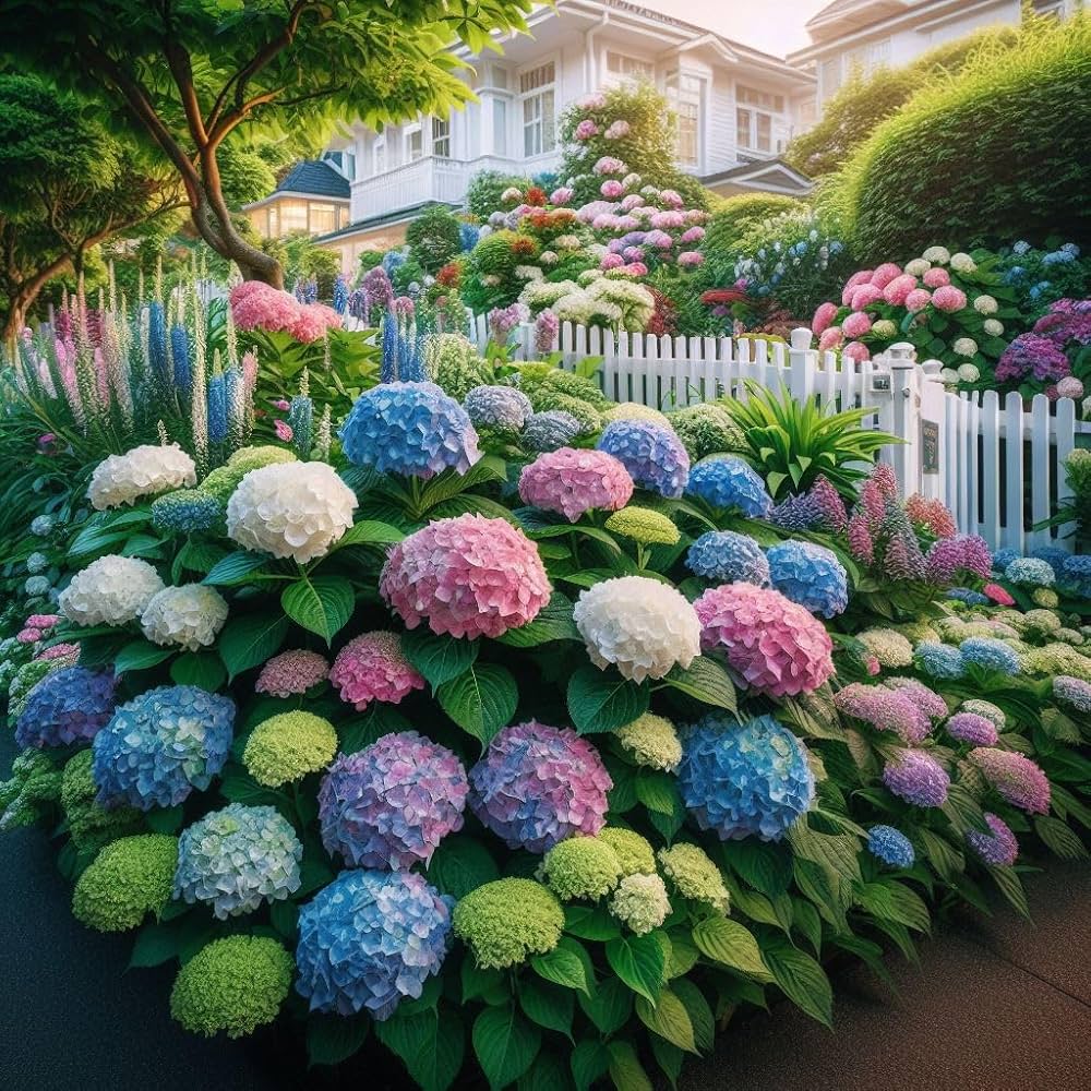 Grøn Blå Hortensia Blomsterfrø til udplantning, 100 stk