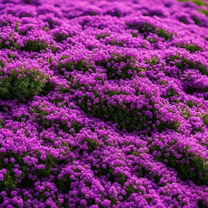 Purple Creeping Thyme Flower Seeds for Planting, Heirloom, Non-GMO, 100 pcs