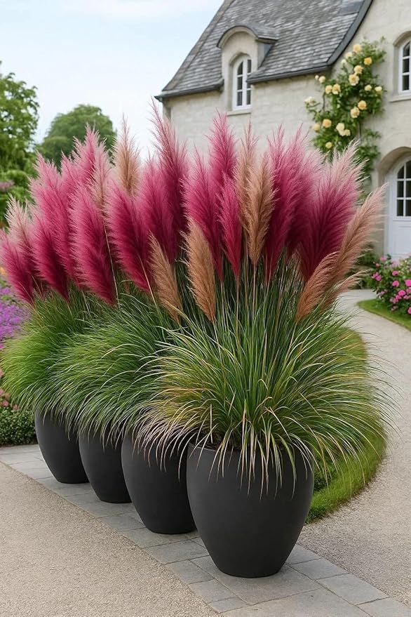 Marron and brown Pampas Grass Flower Seeds for Planting – Heirloom &amp; Non-GMO Ornamental Garden Seeds