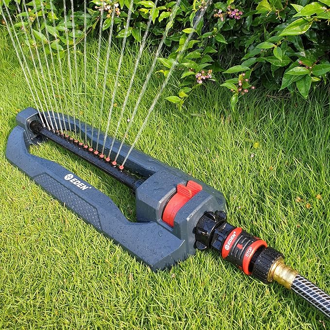 Lawn & Garden Oscillating Sprinkler – Covers 3,600 sq. ft., Durable Base for Efficient Watering