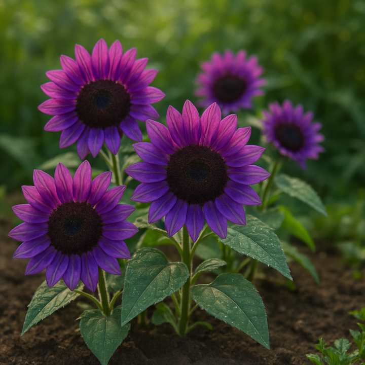 Violet Mini Sunflower Seeds for Planting – Heirloom, Non-GMO, High Germination Dwarf Garden Blooms for Pots & Borders