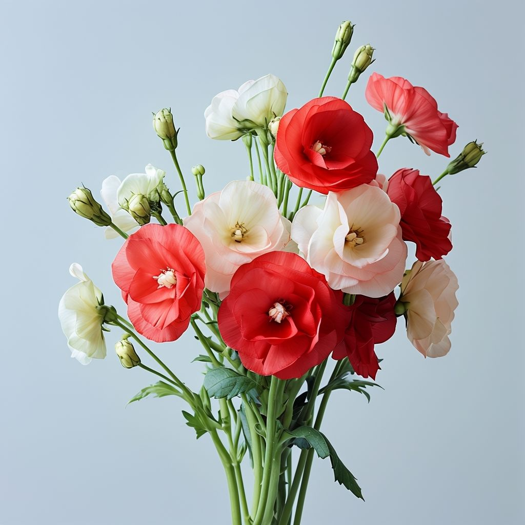 White & Red Eustoma (Lisianthus) Flower Seeds for Planting - Heirloom, NON-GMO Garden Seeds
