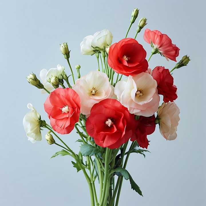 White & Red Eustoma (Lisianthus) Flower Seeds for Planting - Heirloom, NON-GMO Garden Seeds