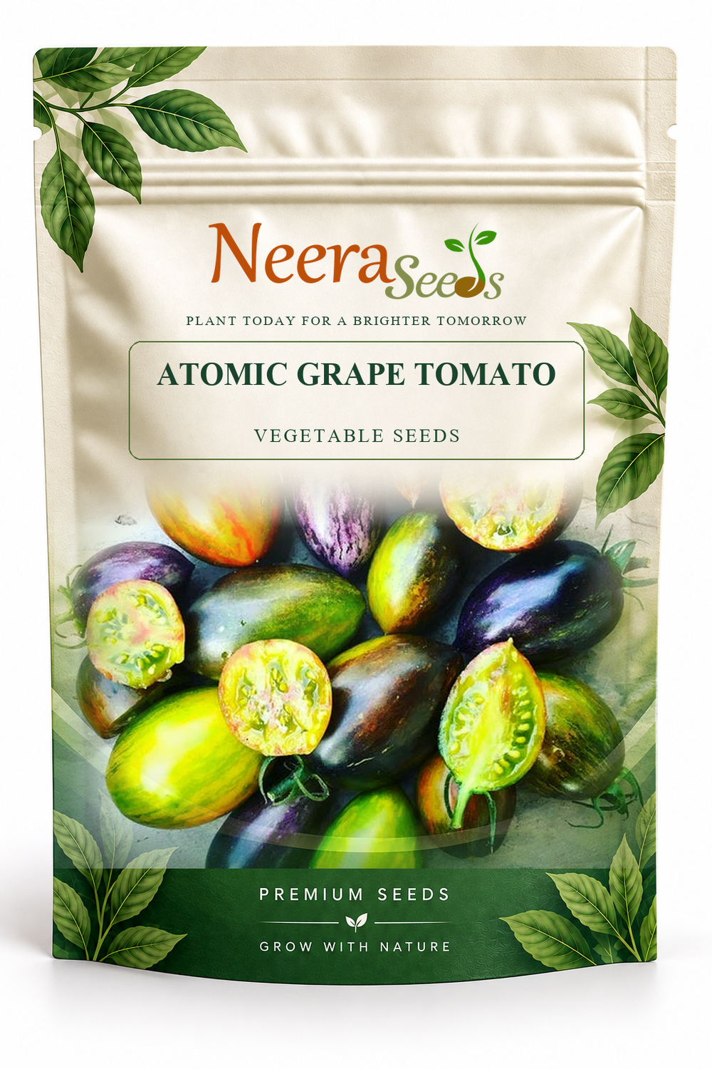 Neera Seeds Packaging Pouch - ATOMIC GRAPE TOMATO VEGETABLE SEEDS