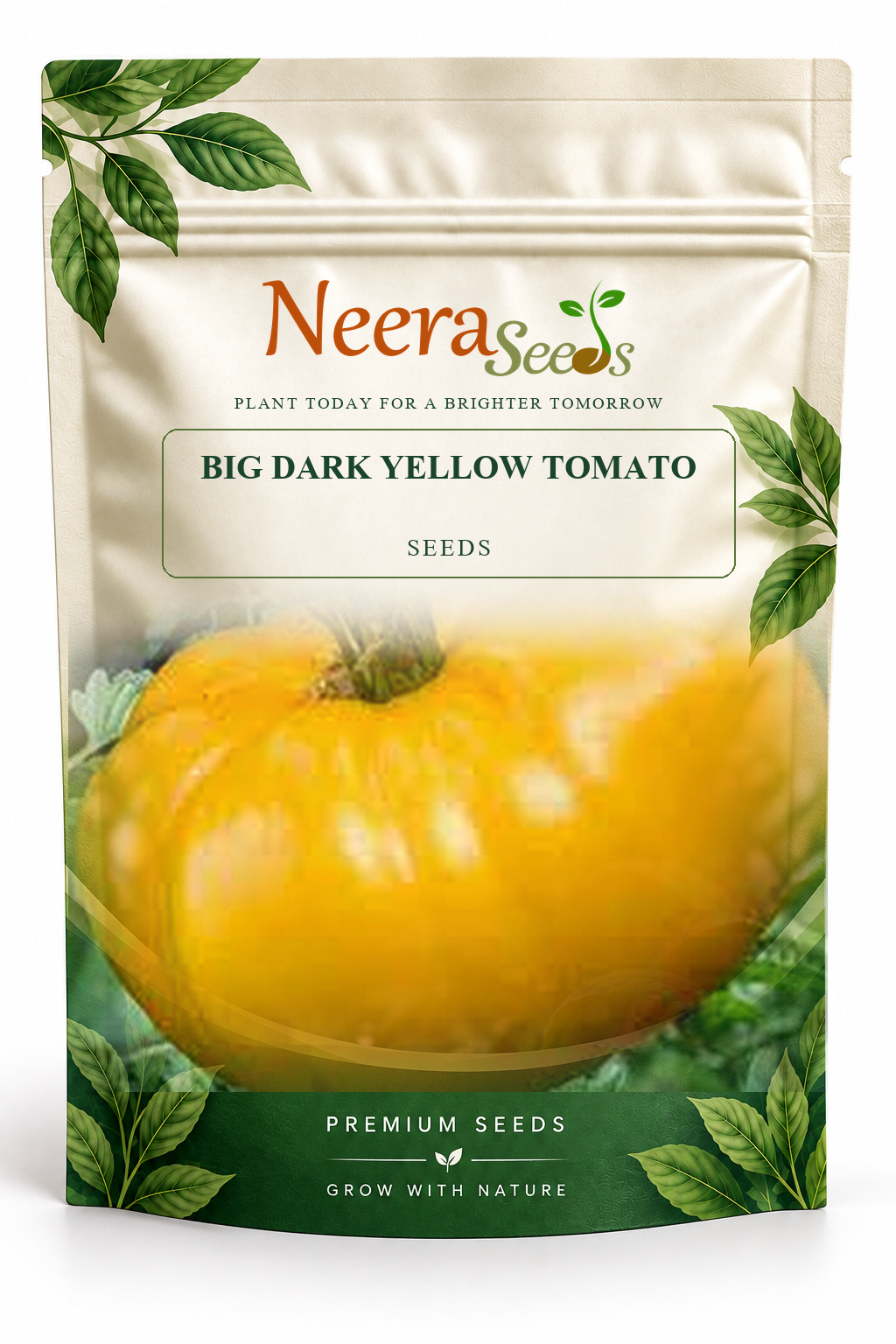 Neera Seeds Packaging Pouch - BIG DARK YELLOW TOMATO SEEDS