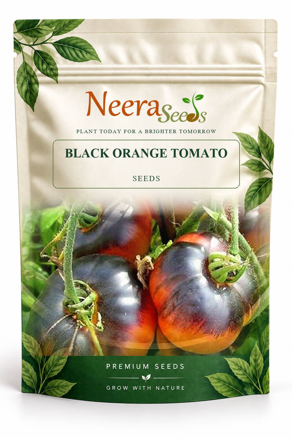 Neera Seeds Packaging Pouch - BLACK ORANGE TOMATO SEEDS