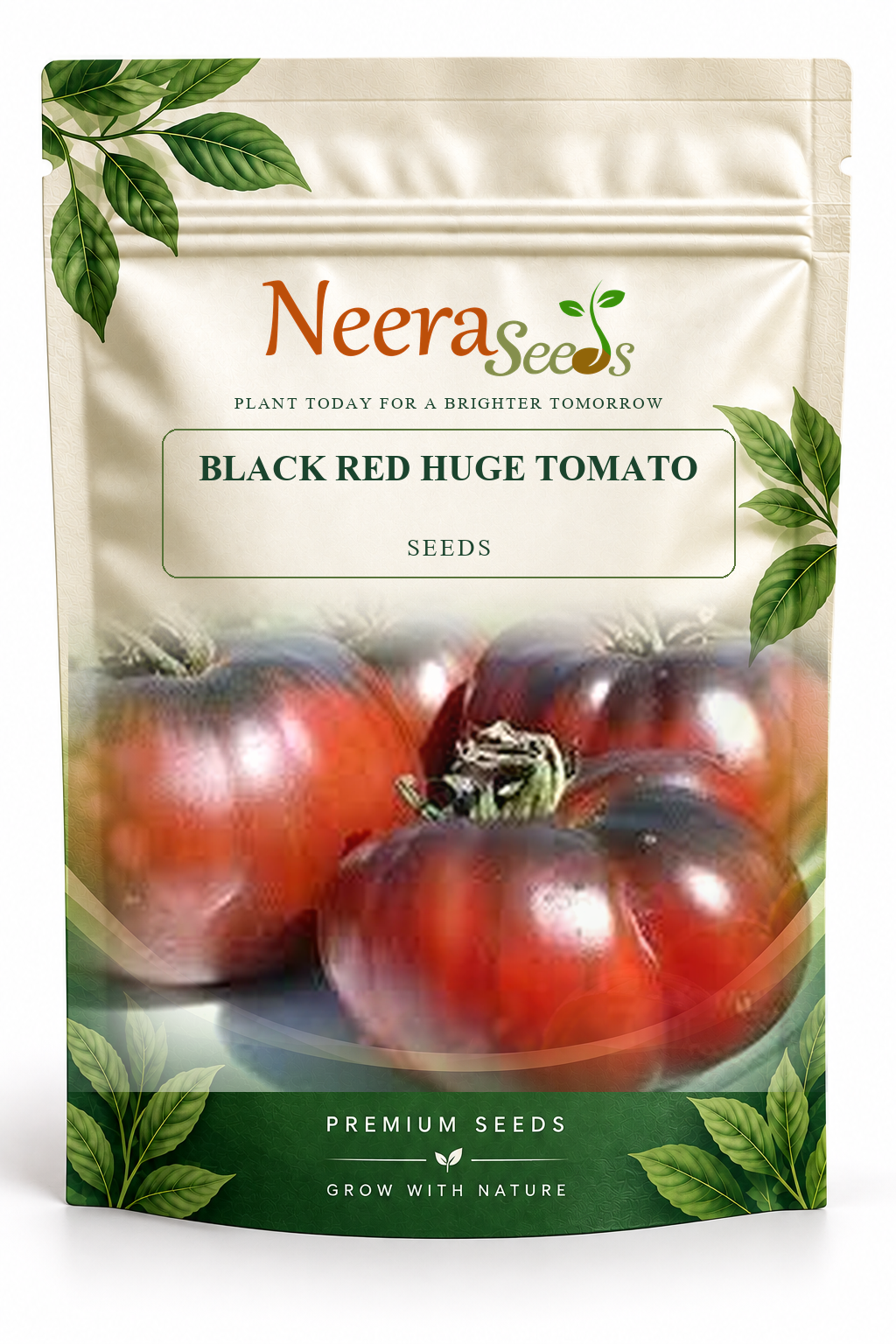 Neera Seeds Packaging Pouch - BLACK RED HUGE TOMATO SEEDS