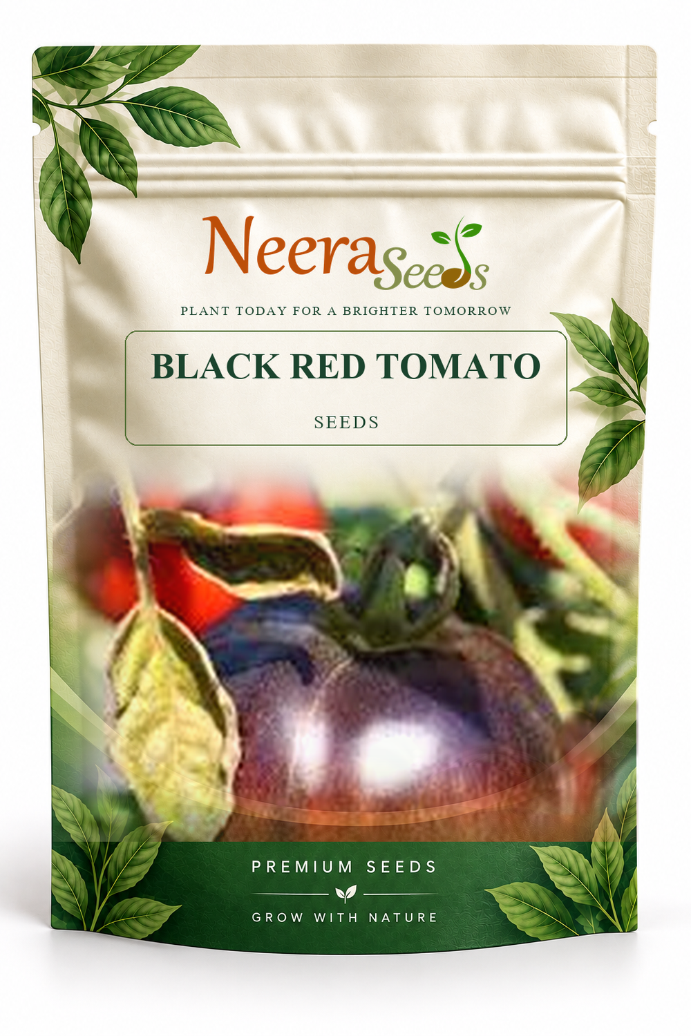 Neera Seeds Packaging Pouch - BLACK RED TOMATO SEEDS