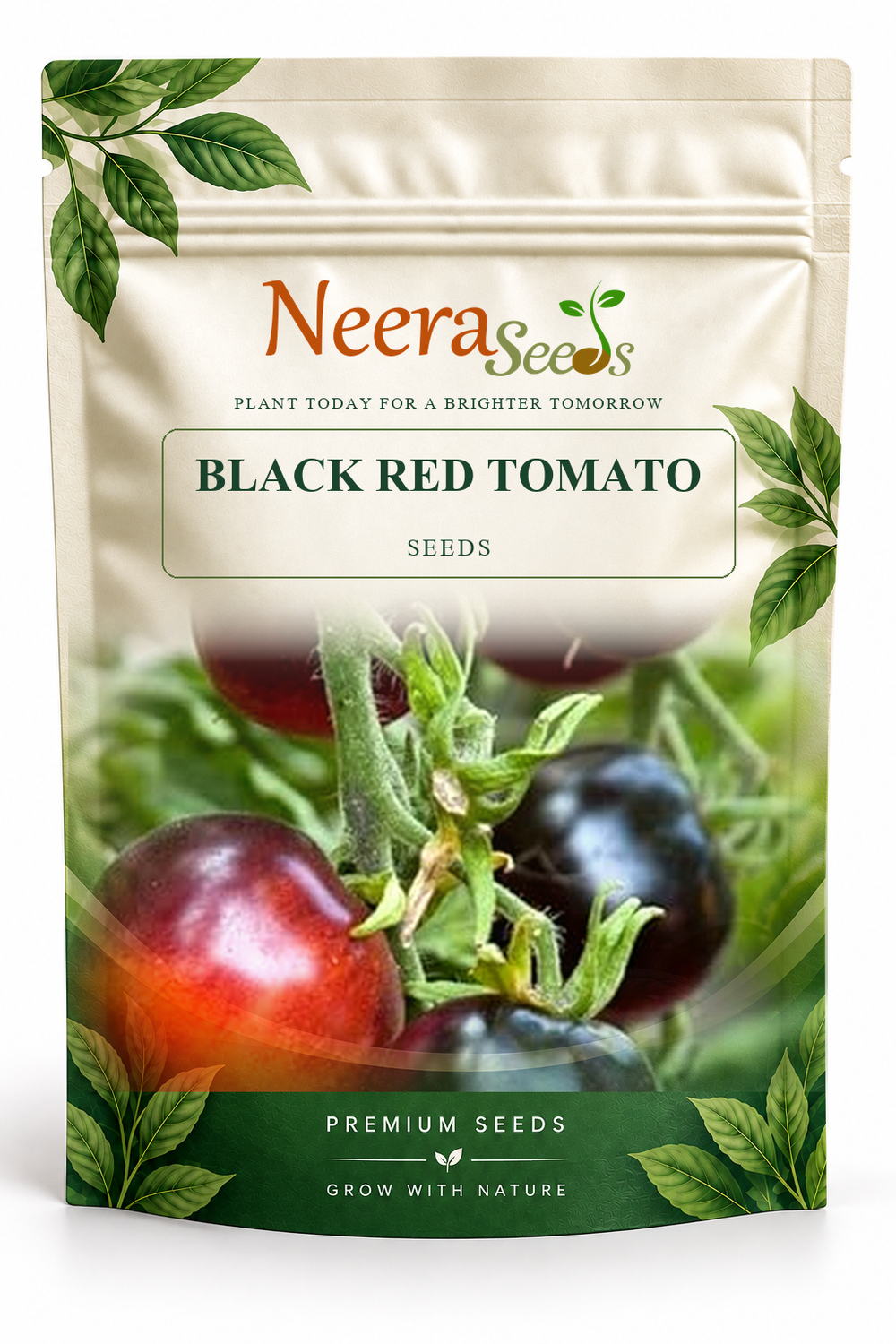 Neera Seeds Packaging Pouch - BLACK RED TOMATO SEEDS