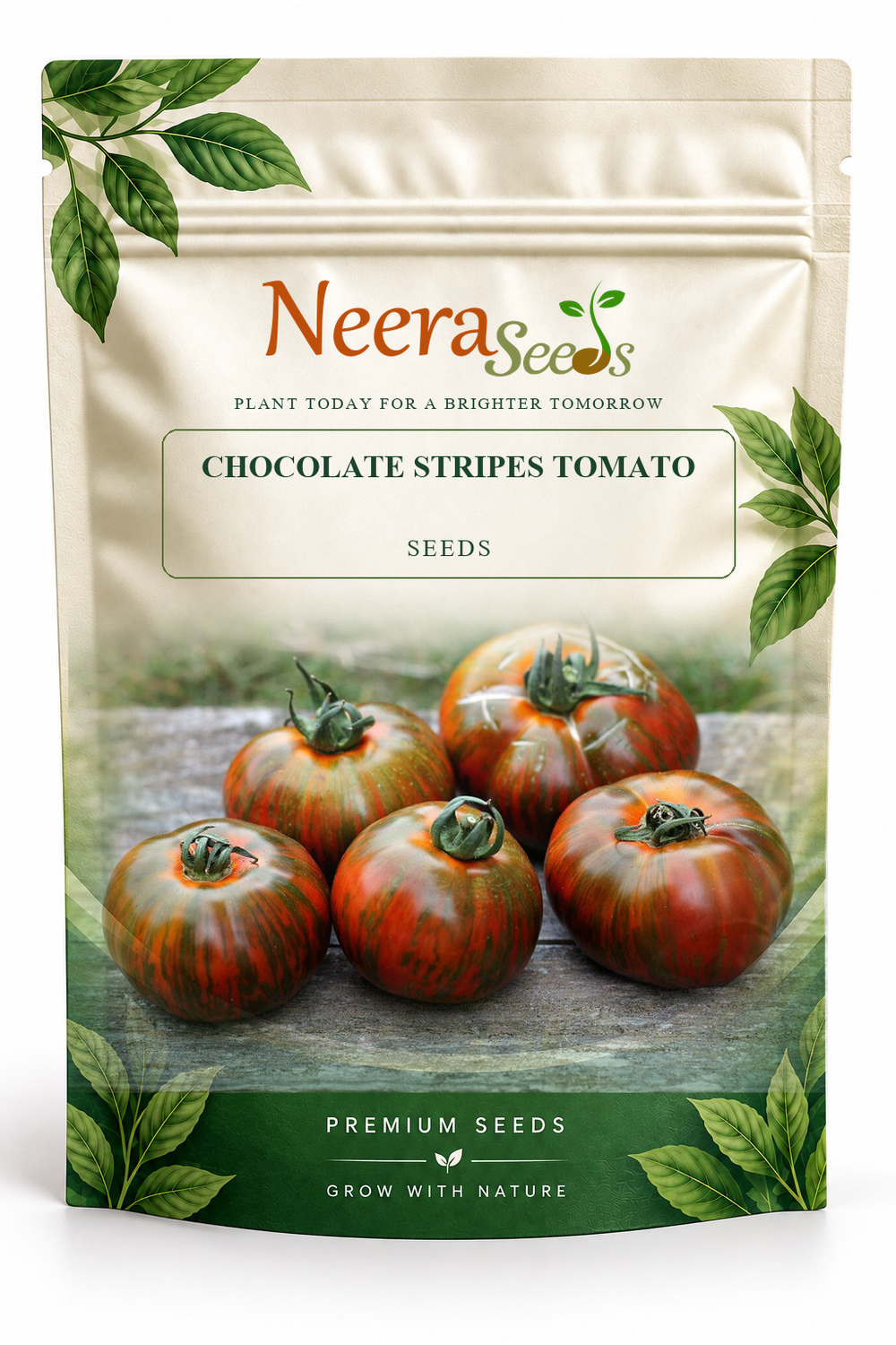 Neera Seeds Packaging Pouch - CHOCOLATE STRIPES TOMATO SEEDS