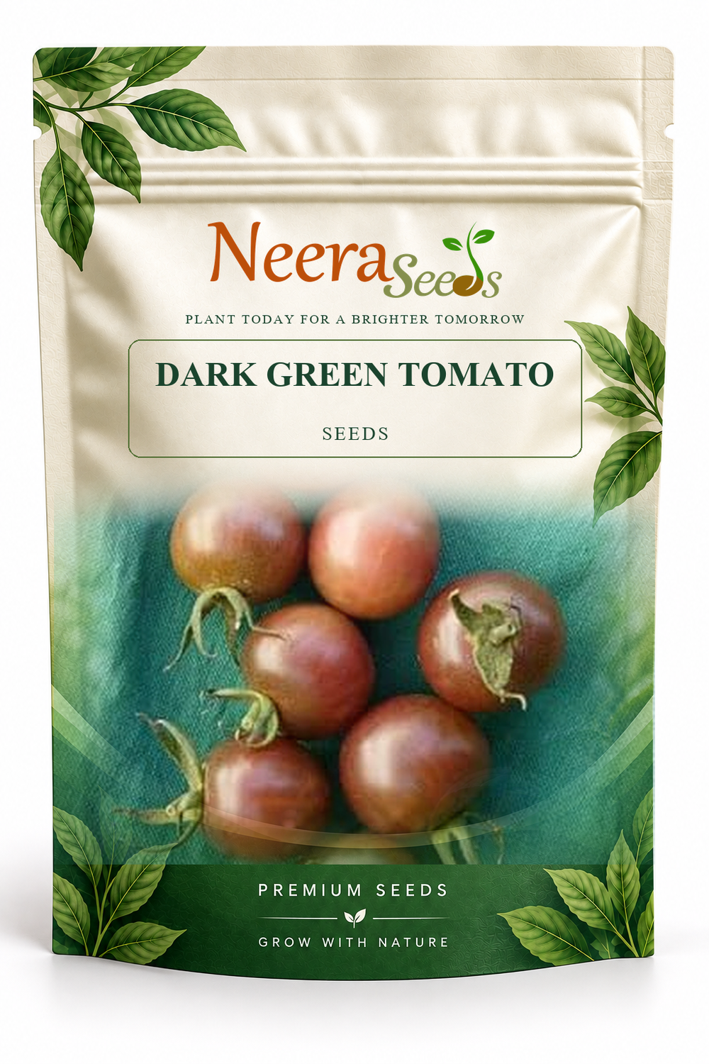 Neera Seeds Packaging Pouch - DARK GREEN TOMATO SEEDS