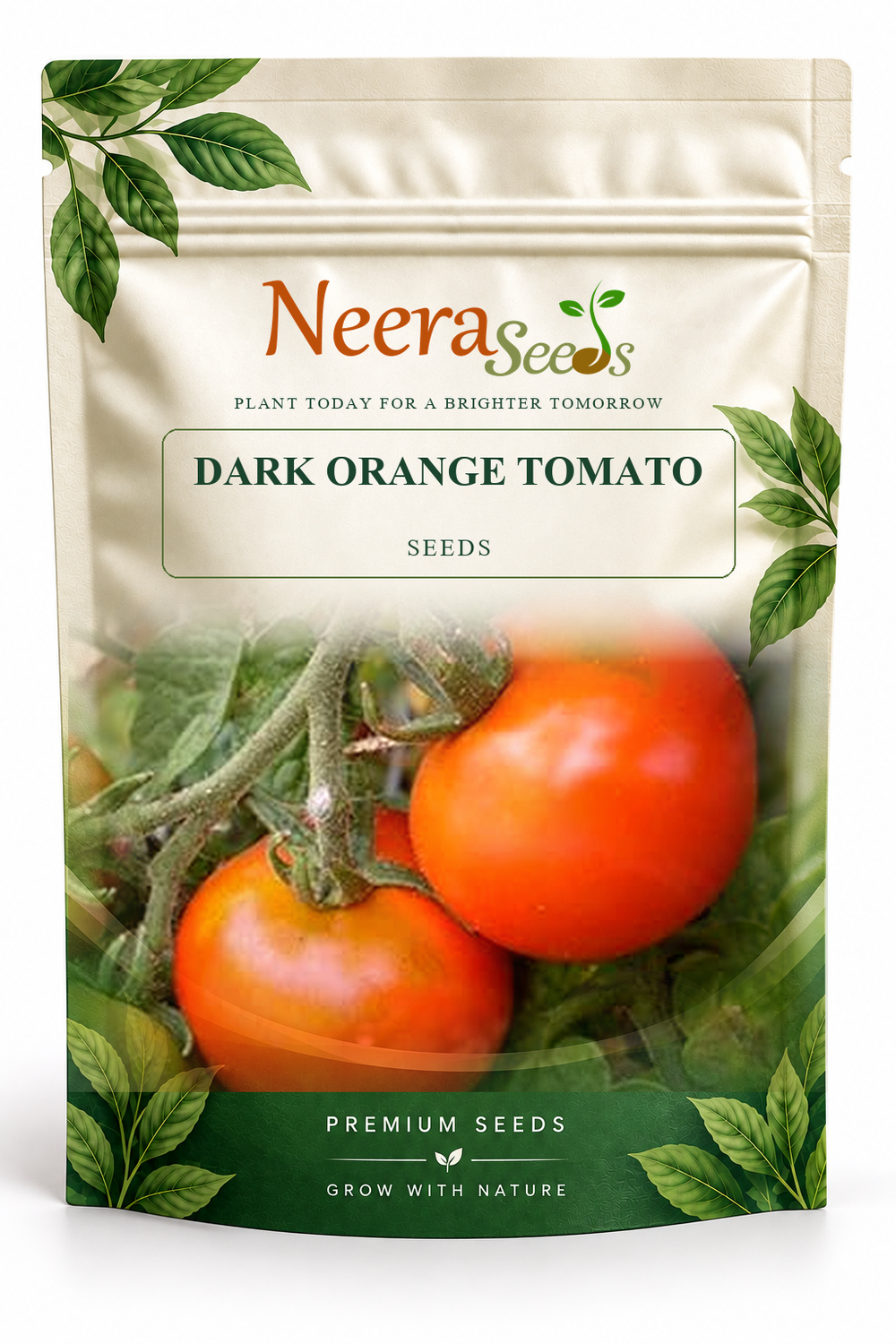Neera Seeds Packaging Pouch - DARK ORANGE TOMATO SEEDS