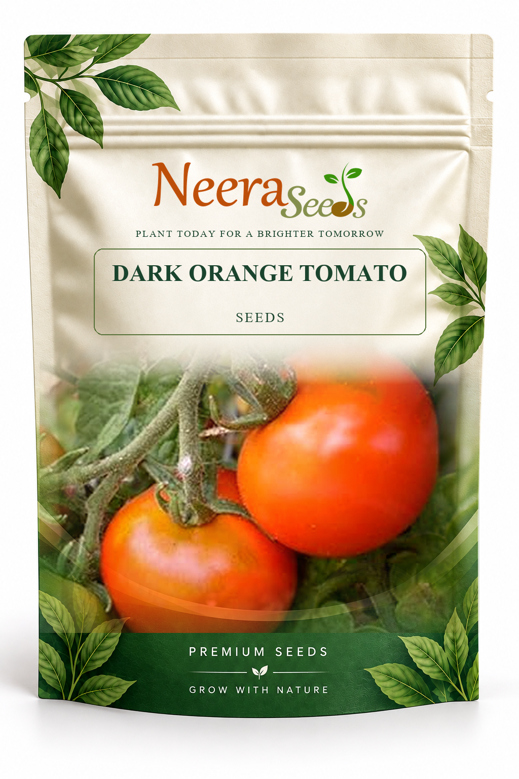 Neera Seeds Packaging Pouch - DARK ORANGE TOMATO SEEDS