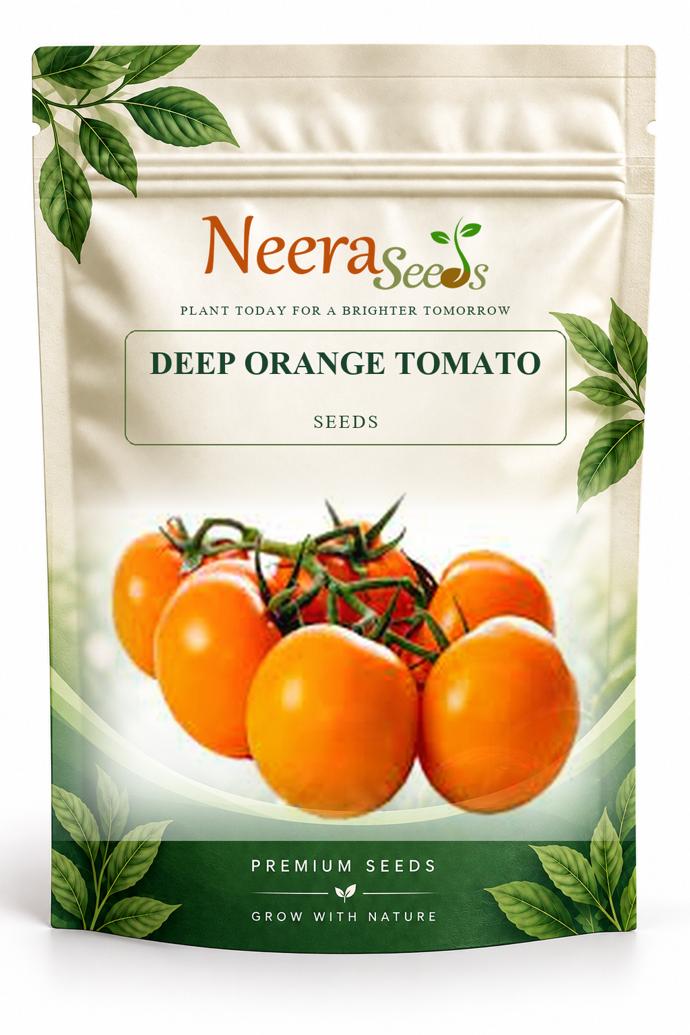 Neera Seeds Packaging Pouch - DEEP ORANGE TOMATO SEEDS