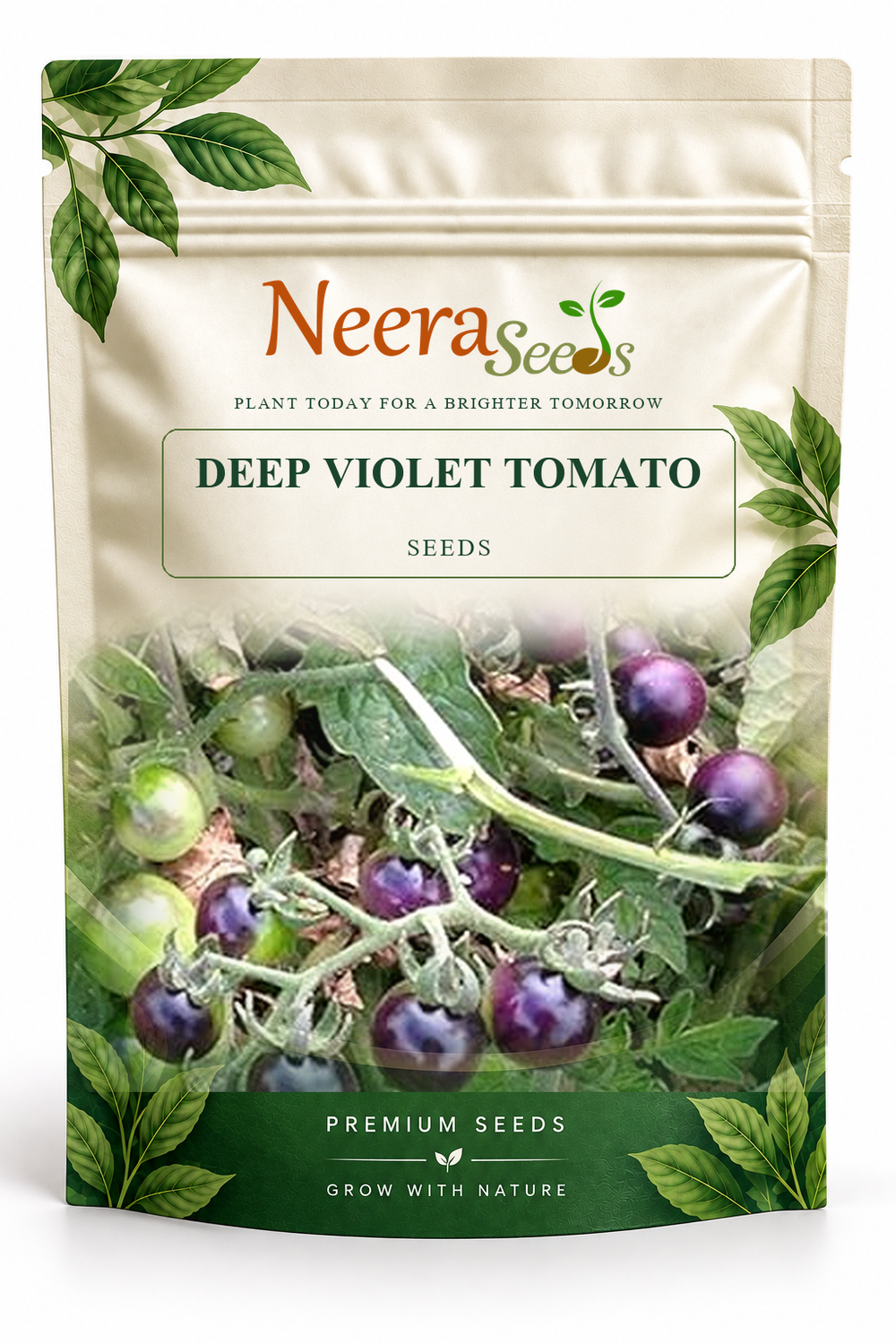 Neera Seeds Packaging Pouch - DEEP VIOLET TOMATO SEEDS