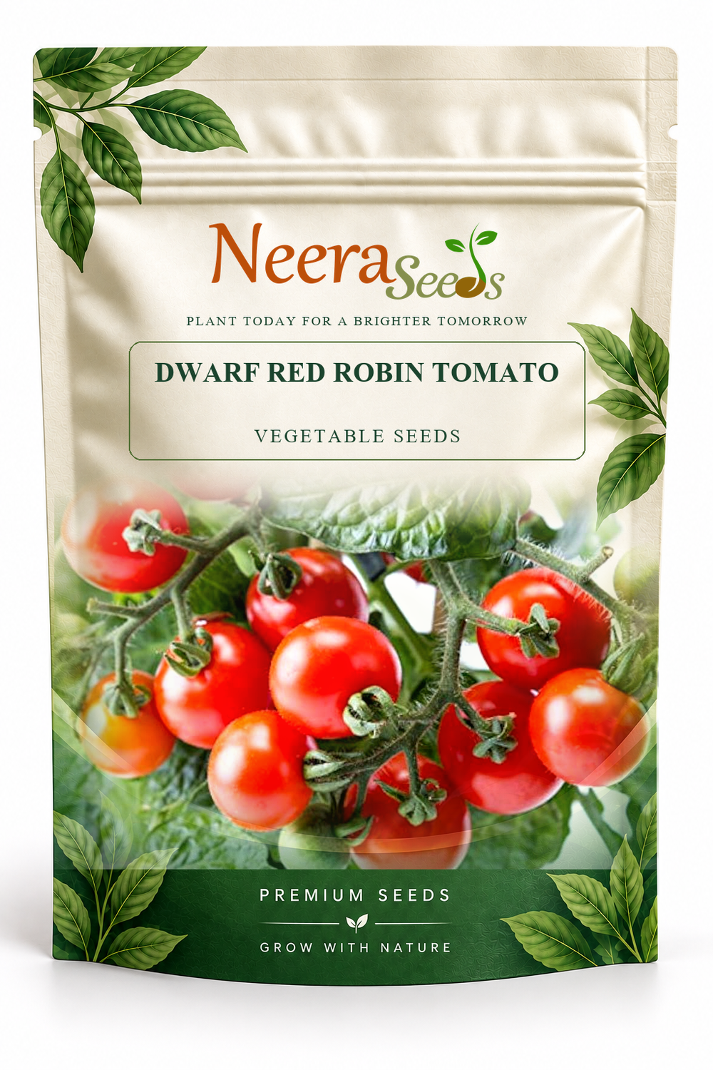 Neera Seeds Packaging Pouch - DWARF RED ROBIN TOMATO VEGETABLE SEEDS