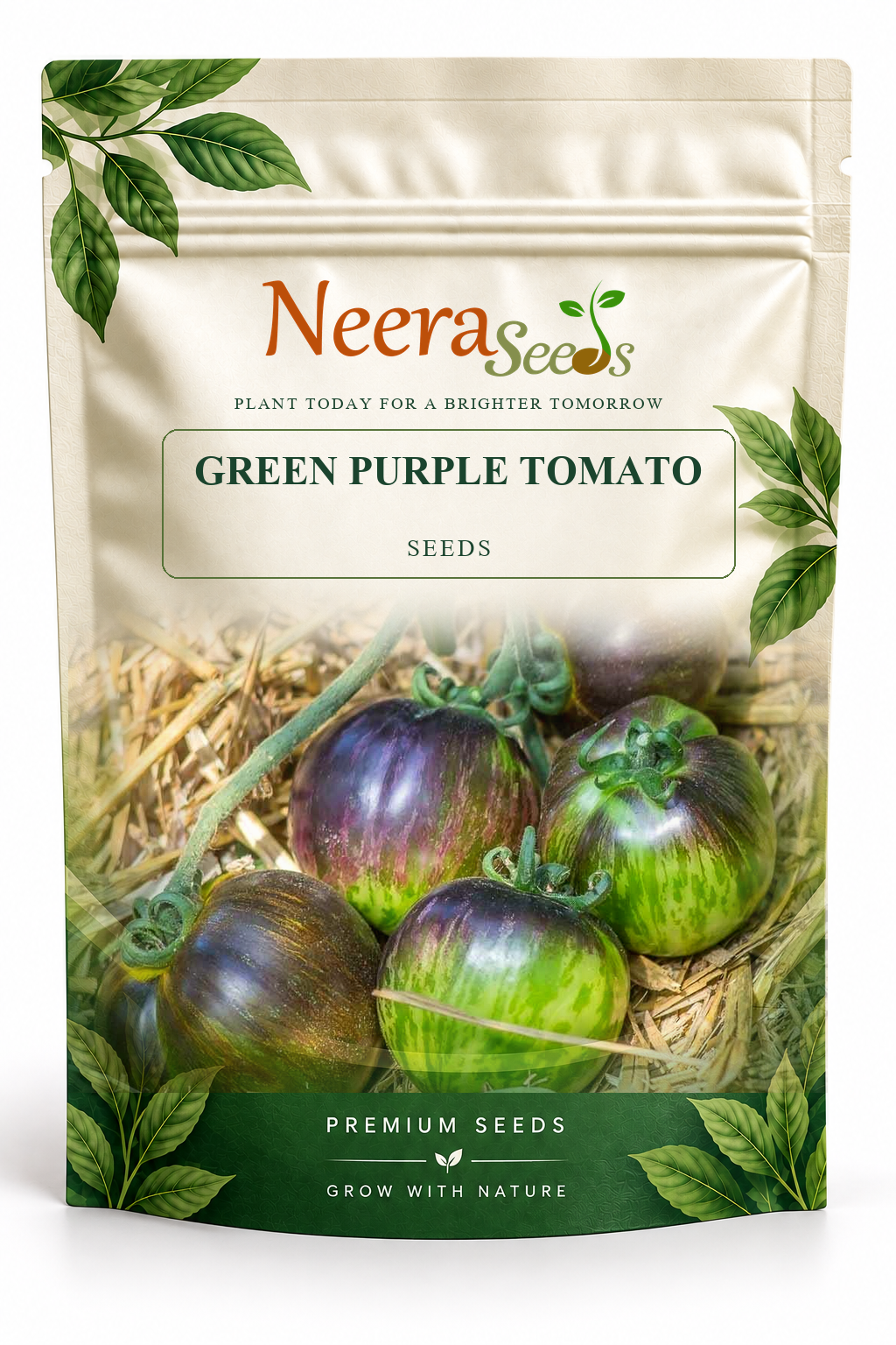 Neera Seeds Packaging Pouch - GREEN PURPLE TOMATO SEEDS
