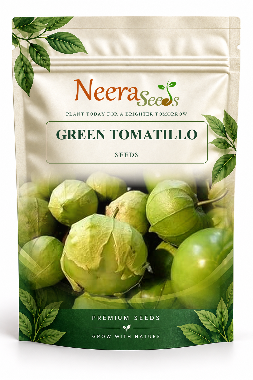 Neera Seeds Packaging Pouch - GREEN TOMATILLO SEEDS