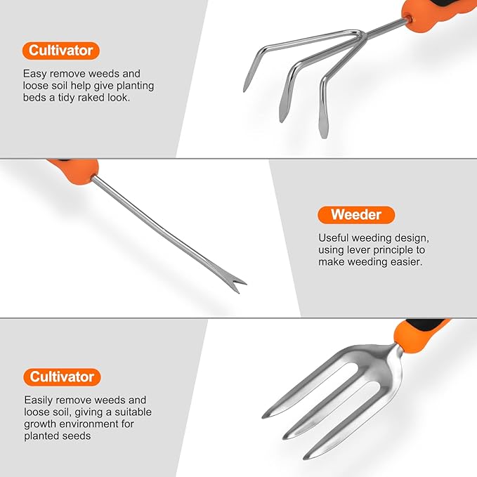 Heavy-Duty Stainless Steel Gardening Tool Set