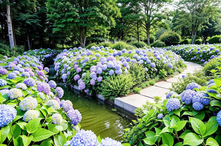 Grøn Blå Hortensia Blomsterfrø til udplantning, 100 stk