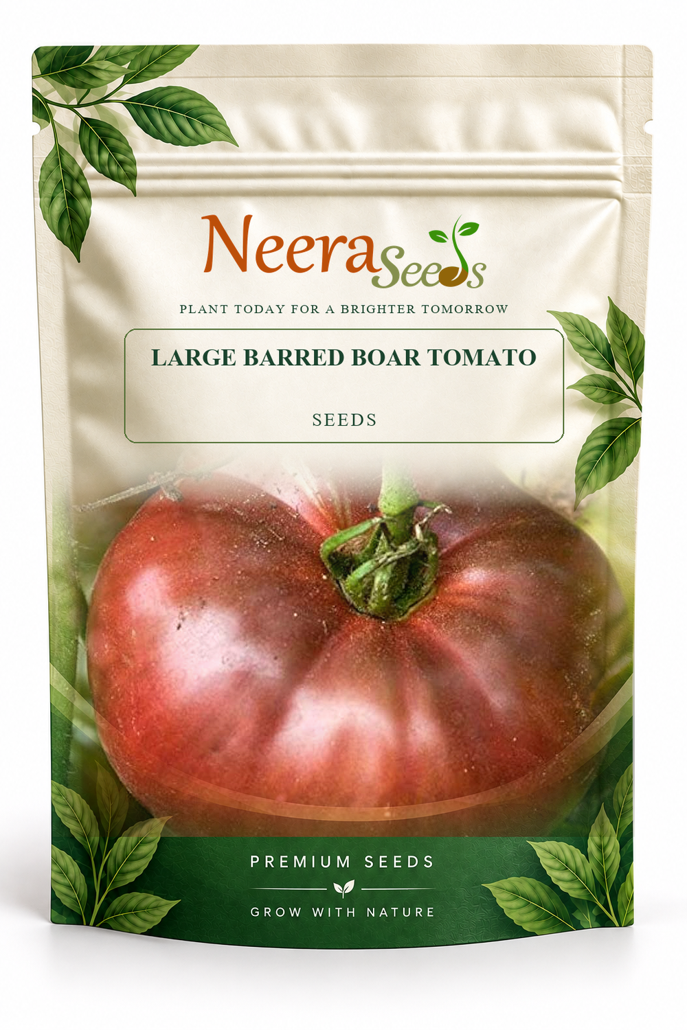 Neera Seeds Packaging Pouch - LARGE BARRED BOAR TOMATO SEEDS