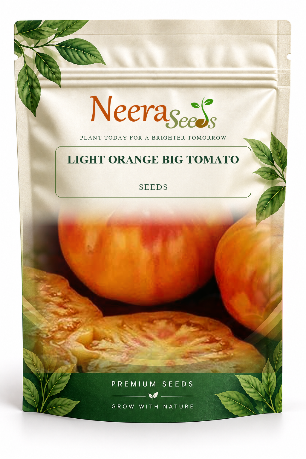 Neera Seeds Packaging Pouch - LIGHT ORANGE BIG TOMATO SEEDS