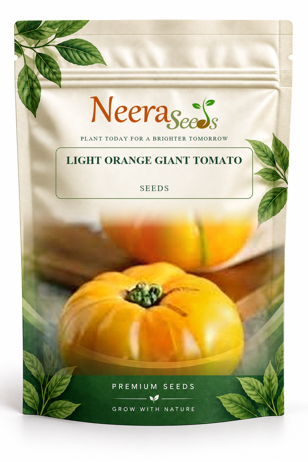 Neera Seeds Packaging Pouch - LIGHT ORANGE GIANT TOMATO SEEDS