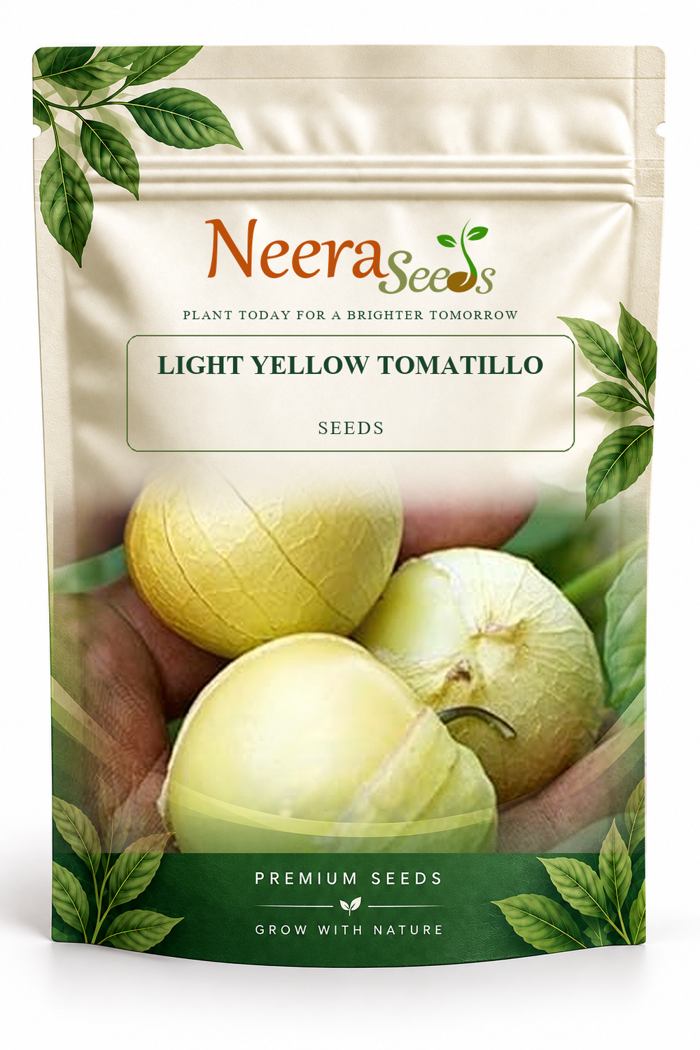 Neera Seeds Packaging Pouch - LIGHT YELLOW TOMATILLO SEEDS
