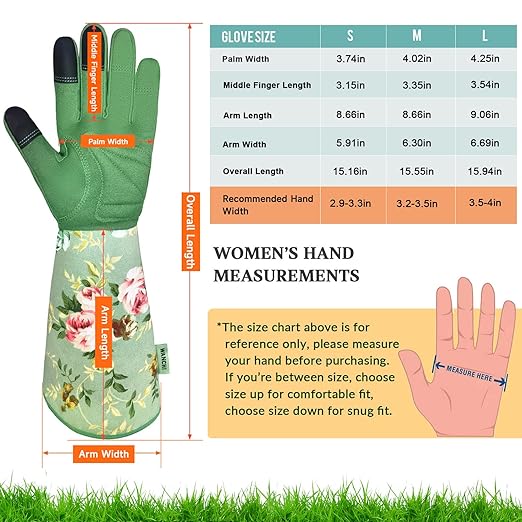 Long Sleeve Leather Gardening Gloves for Women