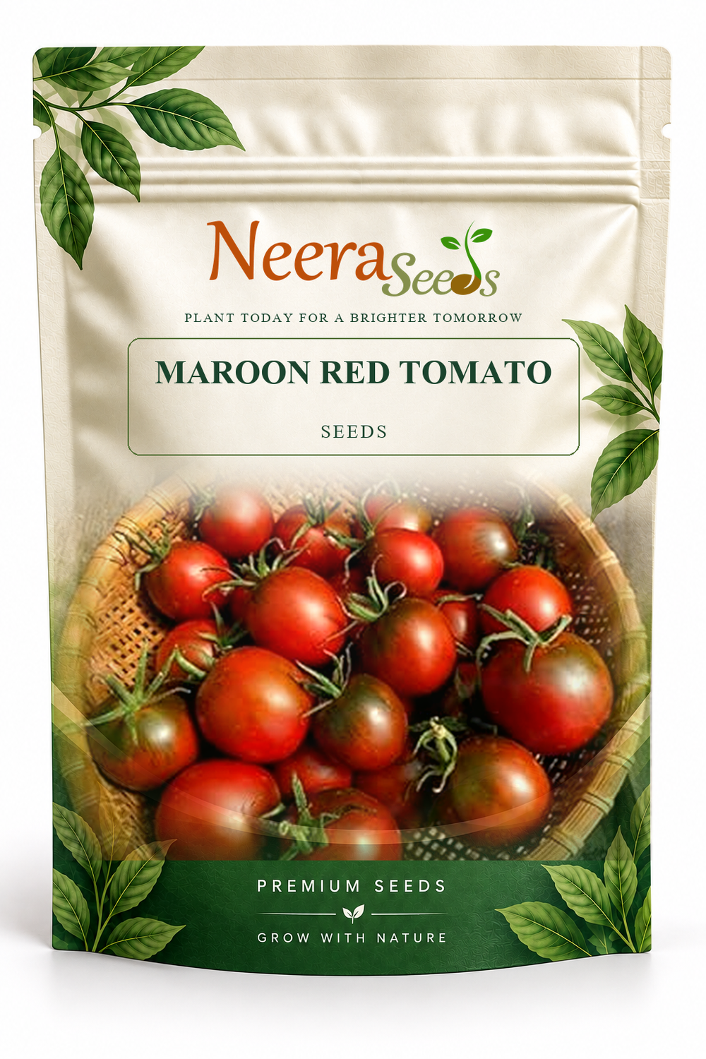 Neera Seeds Packaging Pouch - MAROON RED TOMATO SEEDS
