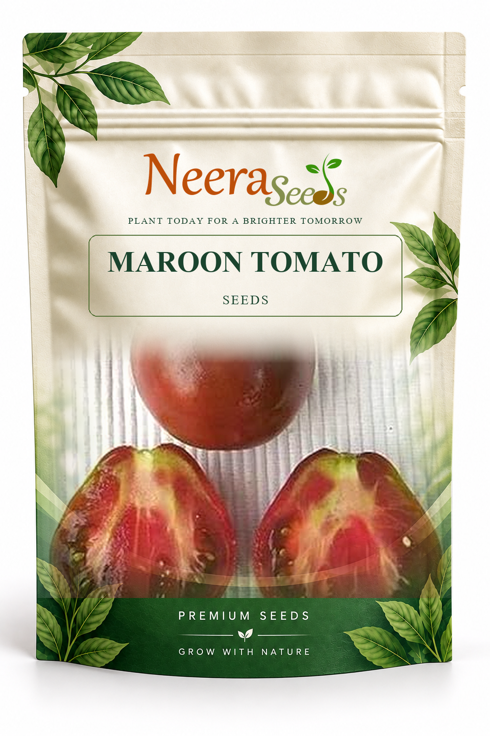 Neera Seeds Packaging Pouch - MAROON TOMATO SEEDS