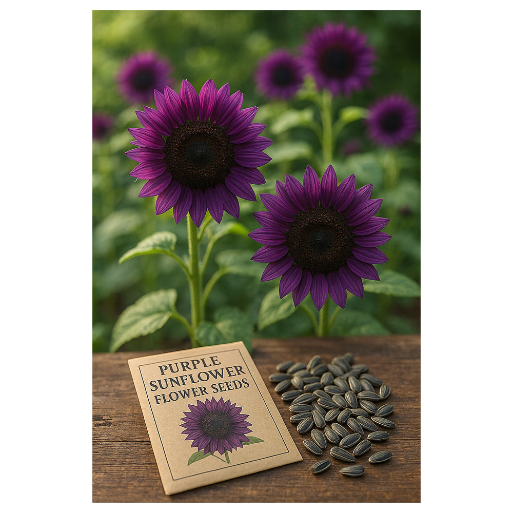 Purple Sunflower Seeds for Planting | Heirloom Non-GMO High Germination Organic Garden Seeds | Neera Seeds product photo [neera-v4-1897767cb7ae6fb5f001]