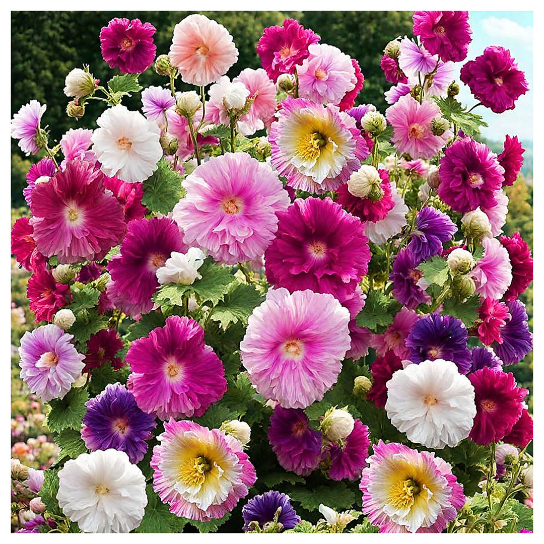 Heirloom Non-GMO Mixed Alcea Flower Seeds for Garden Planting – Vibrant Hollyhock Variety | Neera Seeds product photo [neera-v4-1ed6638107072f9225d3]