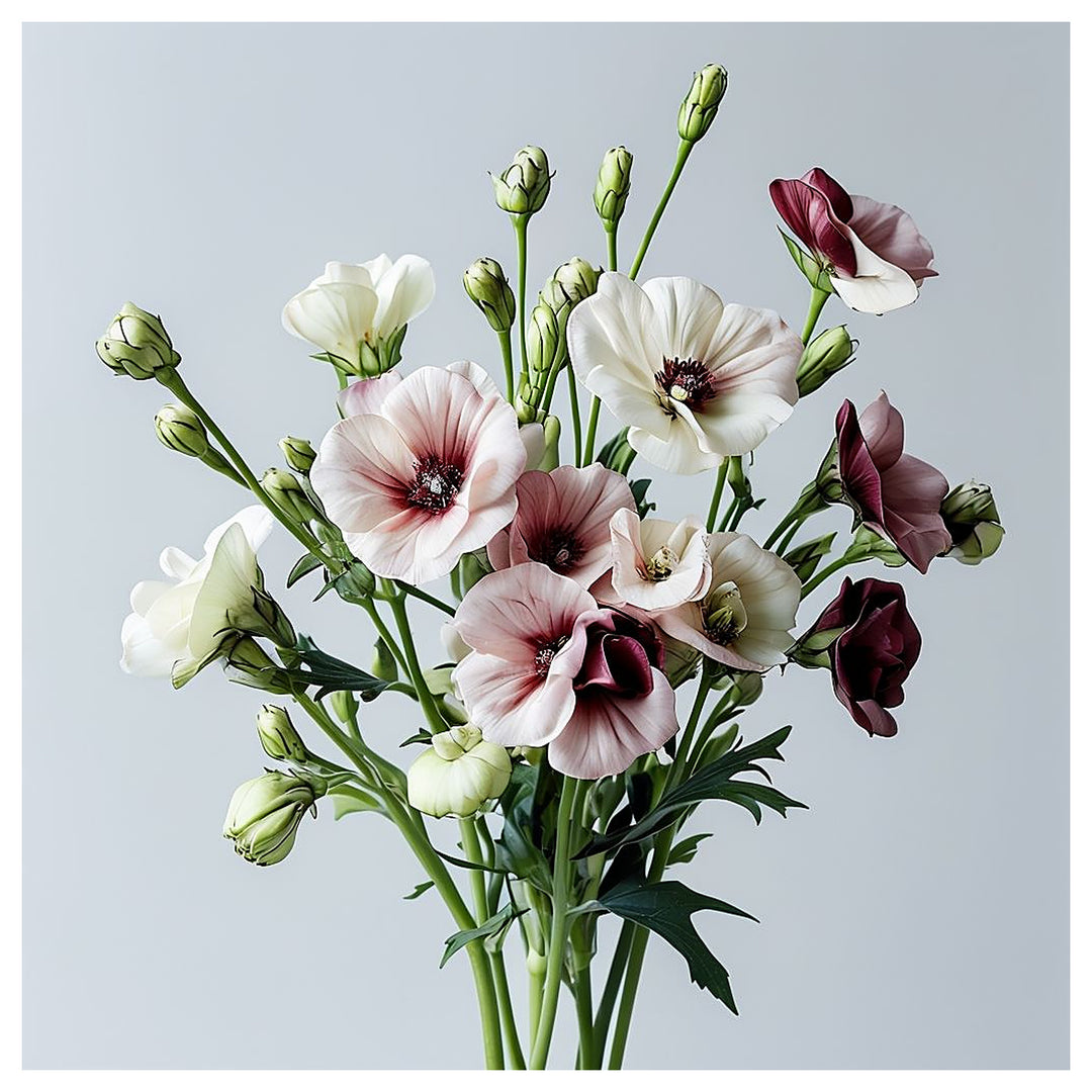 White & Maroon Eustoma (Lisianthus) Flower Seeds for Planting – Heirloom, Non-GMO, High Germination Organic Garden  | Neera Seeds product photo [neera-v4-5b39c4b4a435e095acba]
