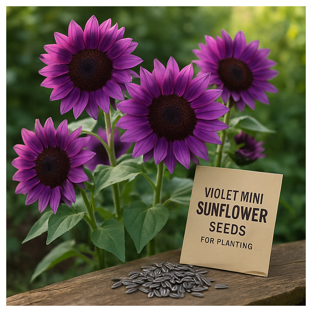 Violet Mini Sunflower Seeds for Planting – Heirloom, Non-GMO, High Germination Dwarf Garden Blooms for Pots &amp; Borde | Neera Seeds product photo [neera-v4-e921eb848adc0426b409]